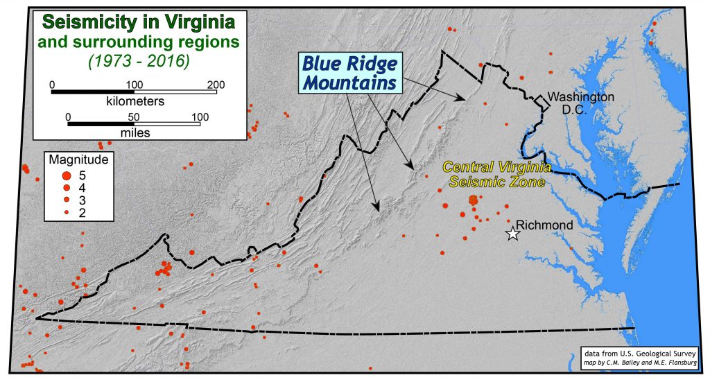 Seismicity in Virginia