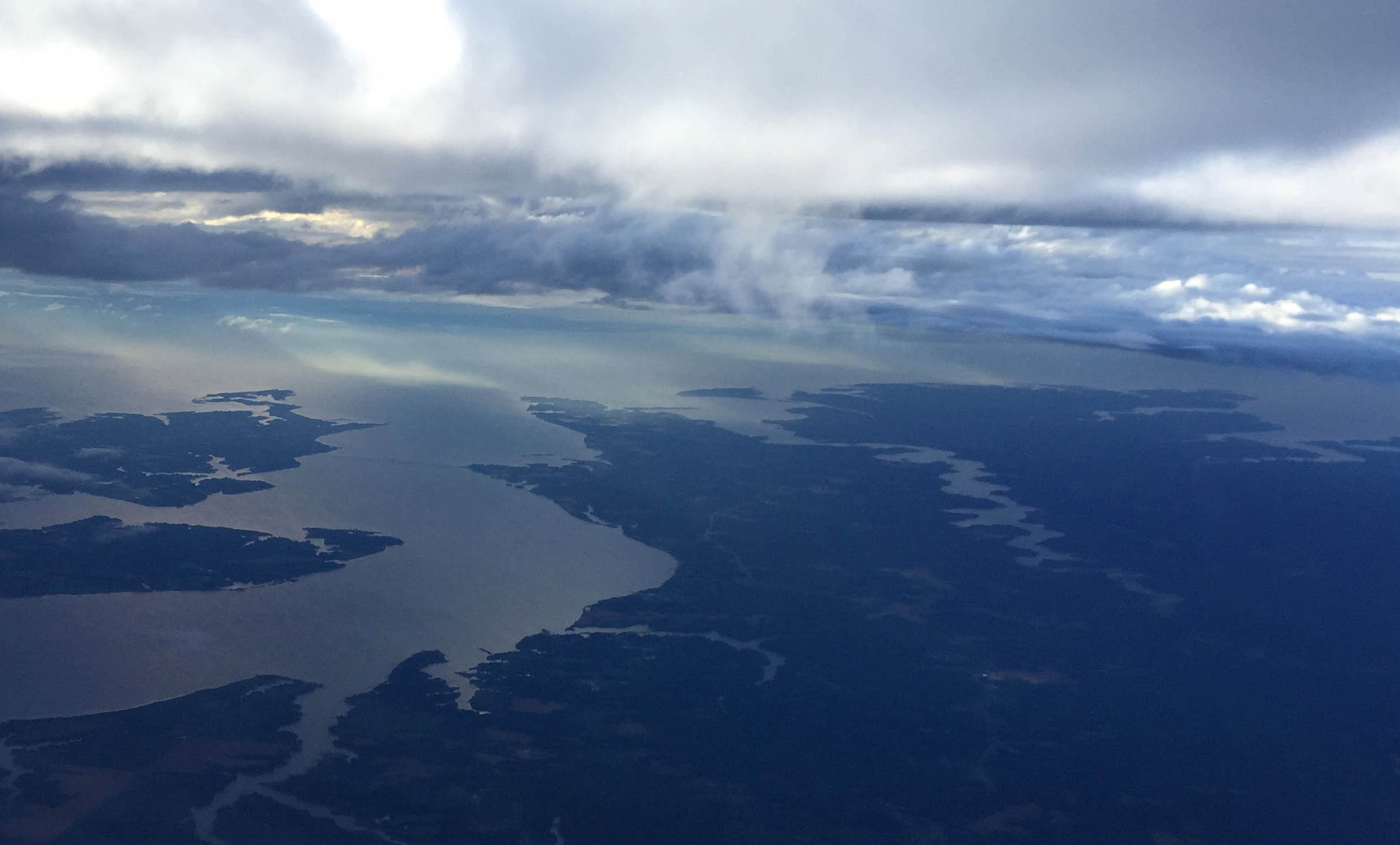 Aerial view (to the southeast) towards the mouth of the Rappahannock River