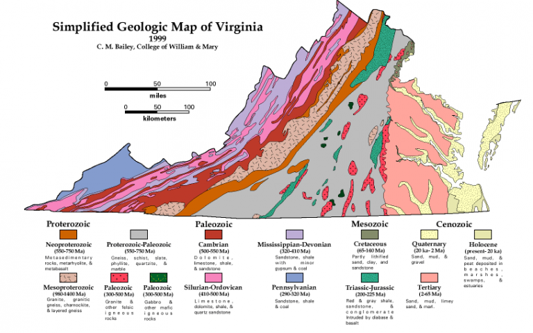 Maps And Diagrams The Geology Of Virginia