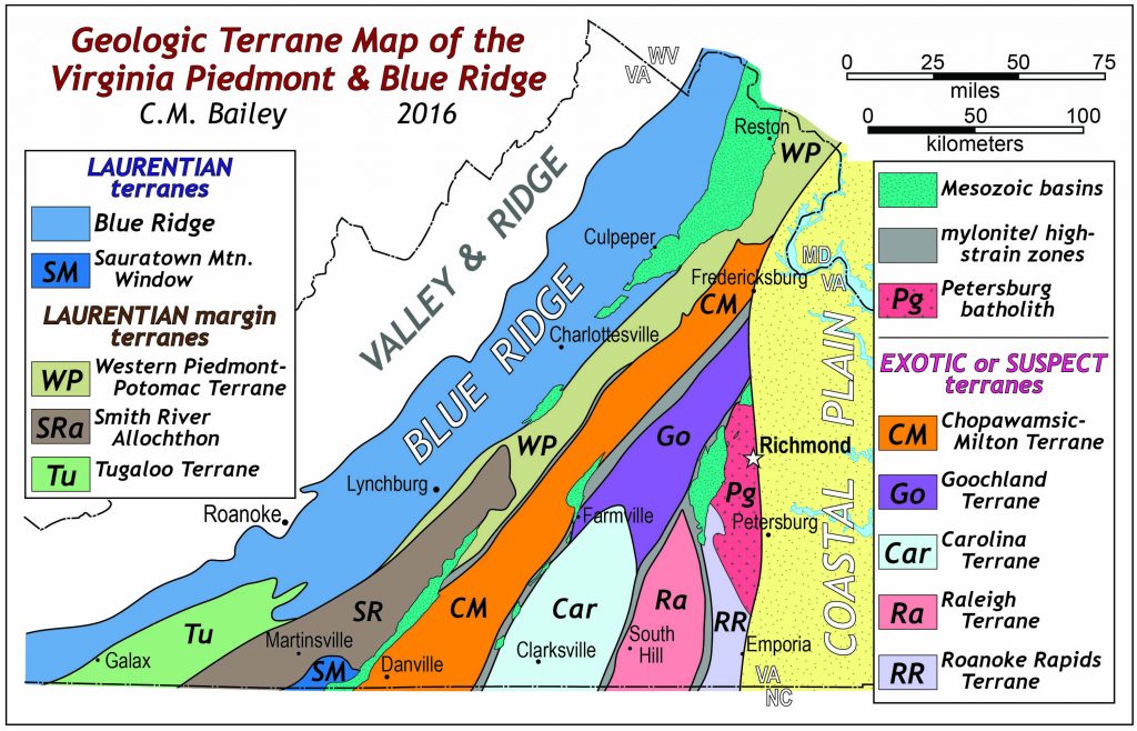 Virginia Terrane Map