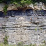 Layers of sandstone, shale, and coal in the Appalachian Plateau, Wise County.